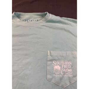 Southern Fried Cotton‎ Mens L Short Sleeve Graphic Pocket Tee Nautical